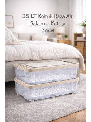 Loremp 35 Lt Koltuk Baza Altı Saklama Kutusu 2 Adet Depolama