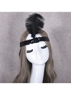 Nuveden Ieg™ Yılbaşı Saç Tüyü Saç Bandı Siyah Renk