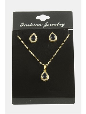 Nuveden Ieg™ Damla Zirkon Taşlı Set Kolye