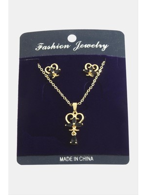 Nuveden Ieg™ Kalp Zirkon Taşlı Set Kolye