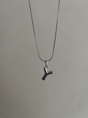 Normadia Şık Çelik Rodyum Kaplama Balon Y Harf Kolye, Zarif Takı Parçası