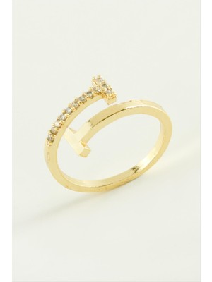 Nuveden Ieg™ Çivi Zirkon Taşlı Yüzük