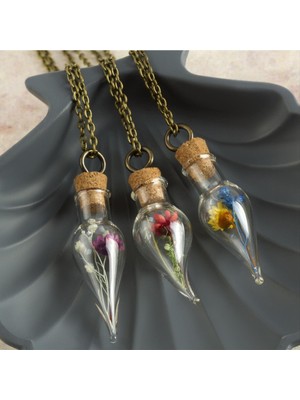 Nuveden Ieg™ Çiçek Fanus Canlı Kolye