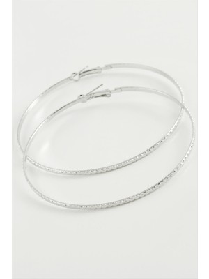 Nuveden Ieg™ Burgulu Zikzak Metal Halka Küpe 8-9-10 cm