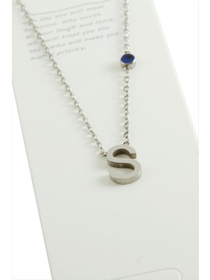 Nuveden Ieg™ Gümüş Renkli Harfli Çelik Kolye