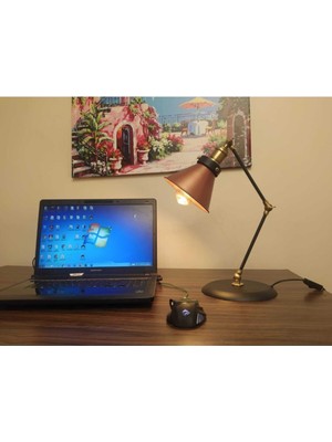 Vintage Akrobat Masa Lambası, Rustik Okuma ve Dekorasyon Için Şık Seçenek