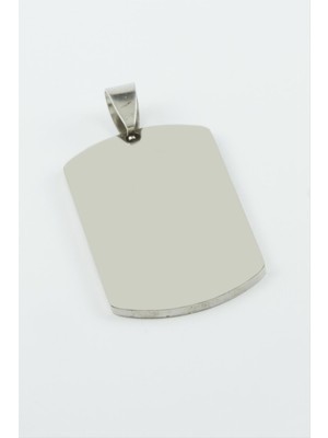 Nuveden Ieg™ Künye Isim Yazılabilir Çelik Kolye Ucu 2*3,5 cm