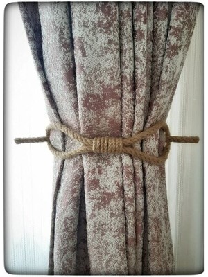 Nuveden Ieg™ Perde Tokası Perde Mandalı Perde Askı Aparatı Jüt Halat Şıklığında Perde Aksesuar