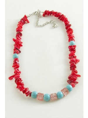 Nuveden Ieg™ Mercan Necef Kırık Doğaltaş Kolye