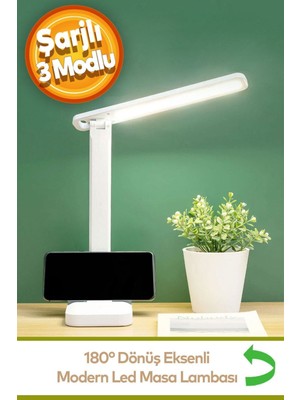 Şarjlı LED Masa Üstü Lambası, 3 Renkli Dokunmatik, Çocuklar Için Okuma Işığı