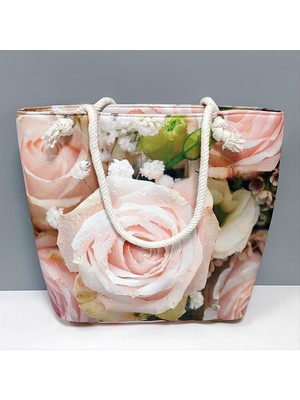 Nuveden Ieg™ Gül Desenli Plaj Çantası