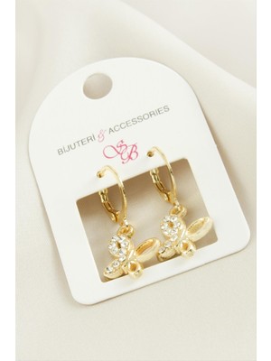 Nuveden Ieg™ Kelebek Taşlı Küpe