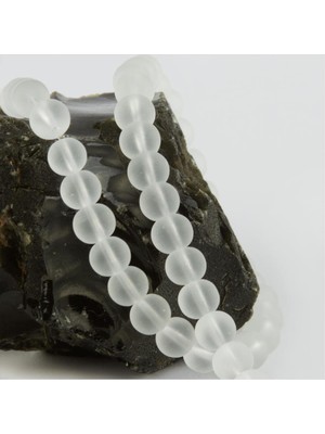 Nuveden Ieg™ 8 mm Buzlu Kuvars Görünümlü Cam Taşı