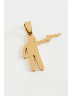 Nuveden Ieg™ Silahlı Asker Çelik Kolye Ucu 3 cm