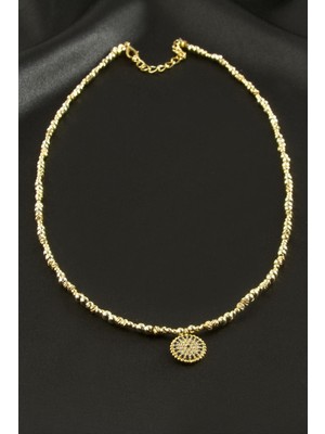 Nuveden Ieg™ Nazar Zirkon Taşlı Metal Boncuklu Kolye