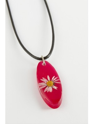 Nuveden Ieg™ Papatya Oval Epoksi Kolye