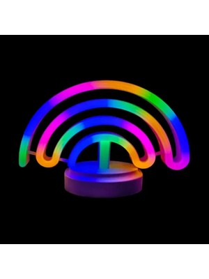 Nuveden Ieg™ Neon Işıklı Gökkuşağı Masa Gece Lambası
