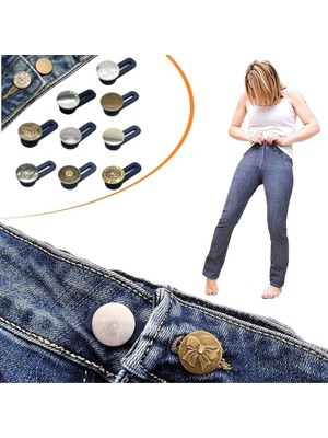 Nuveden Ieg™ Beden Büyülten- Küçülten Düğme Seti 10 Adet Yedek Kot Düğme Seti