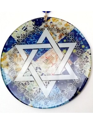 Nuveden Ieg™ Davut Yıldızı Simgeli Füzyon Cam Duvar Süsü