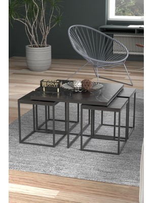 Sepetink Orta Sehpa ve Zigon Sehpa 5'li Lüx Set Bendir