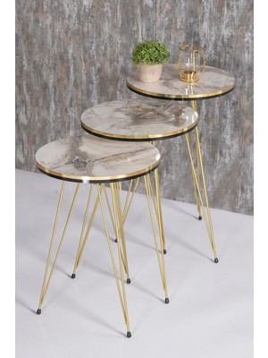 Sepetink Zigon Sehpa Çift Gold Efes Tel