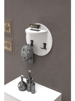 Sepetink Askılık Duvar Elbise Askılığı Portmanto Üstü Byaz