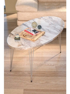 Sepetink Orta Sehpa Elips Gümüş Efes Tel