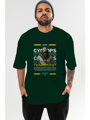 Ankhises Cyclopes 1 Mitoloji Ön Baskılı Oversize T-Shirt Erkek Kadın Pamuk Bisiklet Yaka Tişort