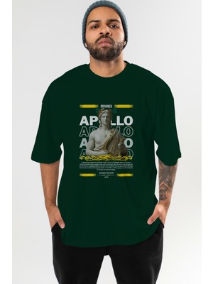 Ankhises Apollo 1 Mitoloji Ön Baskılı Oversize T-Shirt Erkek Kadın Pamuk Bisiklet Yaka Tişort
