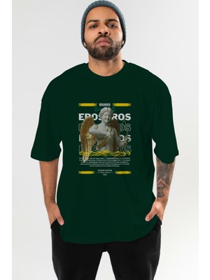 Ankhises Eros Mitoloji Ön Baskılı Oversize T-Shirt Erkek Kadın Pamuk Bisiklet Yaka Tişort