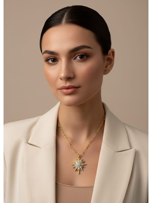 Hayal Çanta 316L Çelik Gold Renk Zirkon Taşlı Siruoskolye