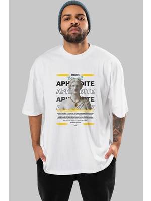 Ankhises Aphrodite 1 Mitoloji Ön Baskılı Oversize T-Shirt Erkek Kadın Pamuk Bisiklet Yaka Tişort