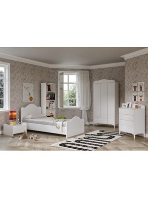 Beyaz Mdf Zebra Çocuk Odası 5 Parça Set, Şık ve Kullanışlı Tasarım