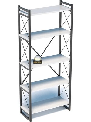 Sepetink 5 Raflı Kitaplık Beyaz