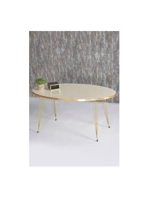 Sepetink Orta Sehpa Elips Gold Krem Tel