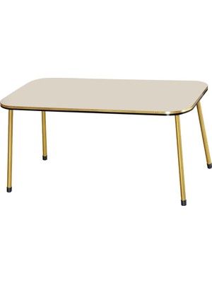 Sepetink Orta Sehpa Krem Metal Ayak Kr Çift Gold