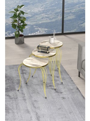 Sepetink Zigon Sehpa Lükens Gold Efes