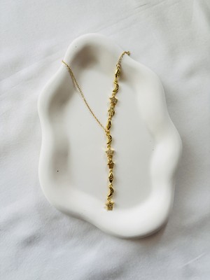 Normadia Altın Ay Yıldız Uzun Y Kolye, Minimal Astro Temalı Kadın Takısı