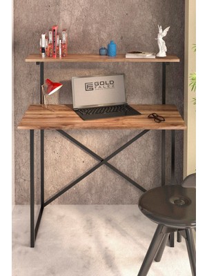 Sepetink Çalışma Masası Raf Kitaplık Çok Amaçlı Ofis Masa Ceviz