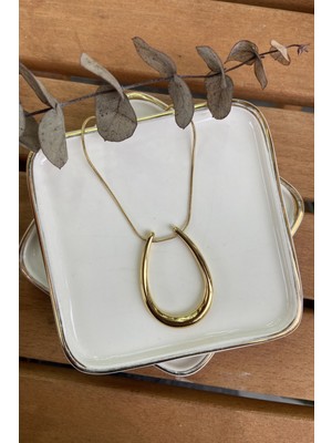 Normadia Altın Renkli Çelik Uzun Kolye, 86 Cm, Şık Takı Hediye Alternatifi