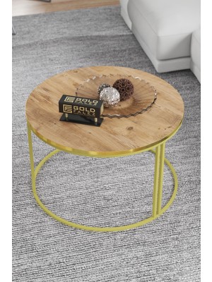 Sepetink Orta Sehpa Tekli Special Lüx Gold Ceviz