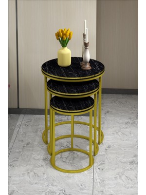 Sepetink Zigon Sehpa C Lüx Çift Gold Bendir