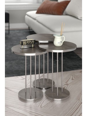 Sepetink Zigon Sehpa Terra Gümüş Gordion