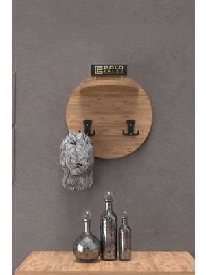 Sepetink Askılık Duvar Elbise Askılığı Portmanto Üstü Ceviz