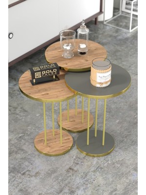 Sepetink Zigon Sehpa Terra Gold Ceviz Antrasit TRR01