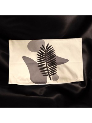 Mutlu Köşe Çift Tarafı Dijital Baskılı Keten Pamuk Minimal Premium Dizayn Dikdörtgen Kırlent Kılıfı Bel Kırlenti