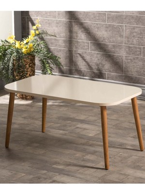 Sepetink Orta Sehpa Kr Ahşap Torna Ayak Krem