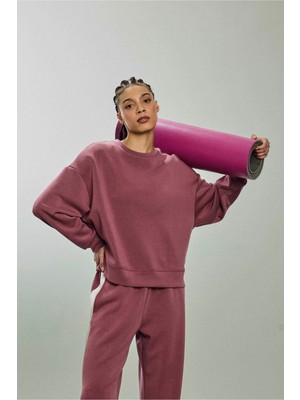 Defacto Modal Sporcu Bordo Kadın Sweatshirt F8353AX/BR252