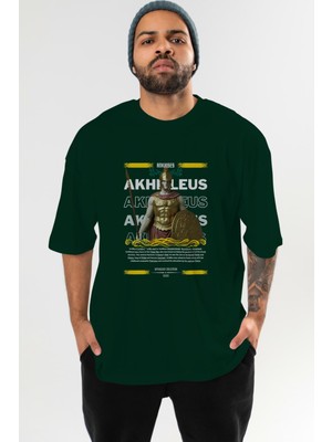 Ankhises Akhilleus 1 Mitoloji Ön Baskılı Oversize T-Shirt Erkek Kadın Pamuk Bisiklet Yaka Tişort