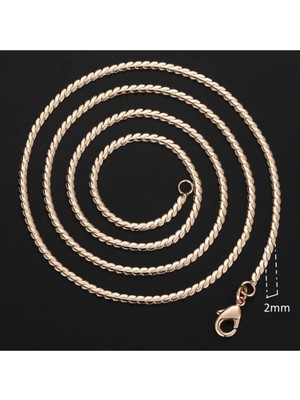 Normadia Venedik Tilki Kuyruğu Desenli Vintage Zincir Kolye, Rose Gold